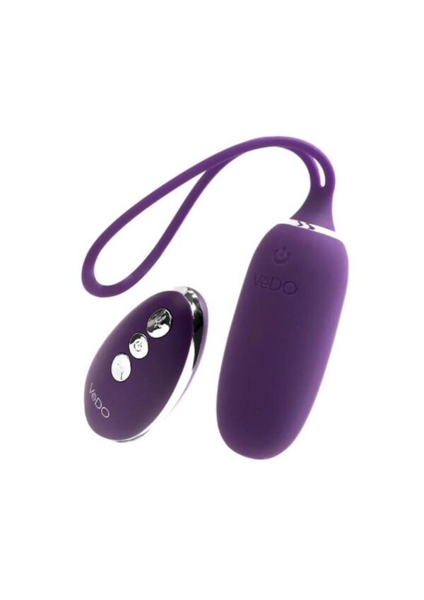 VeDO Kiwi Rechargeable Silicone Insertable Bullet Vibrator with Remote Control - Deep Purple - Image 3