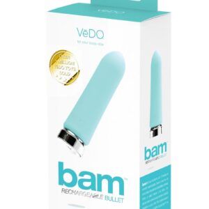 VeDO Bam Rechargeable Silicone Bullet Vibrator - Tease Me Turquoise