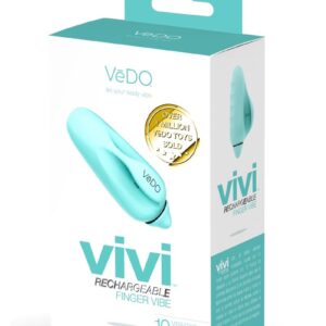 VeDO Vivi Rechargeable Silicone Finger Vibrator - Tease Me Turquoise