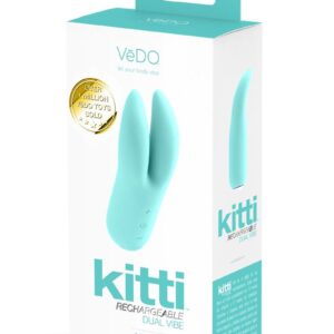 VeDO Kitti Silicone Rechargeable Dual Vibrator - Tease Me Turquoise