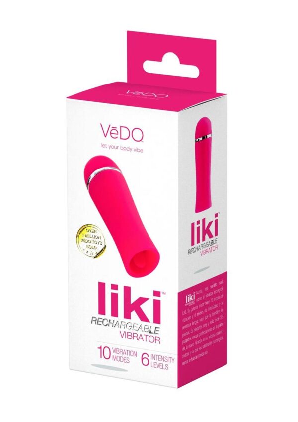 VeDO Liki Rechargeable Silicone Flicker Clitoral Vibrator - Foxy Pink