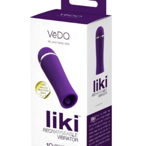 VeDO Liki Rechargeable Silicone Flicker Clitoral Vibrator - Deep Purple