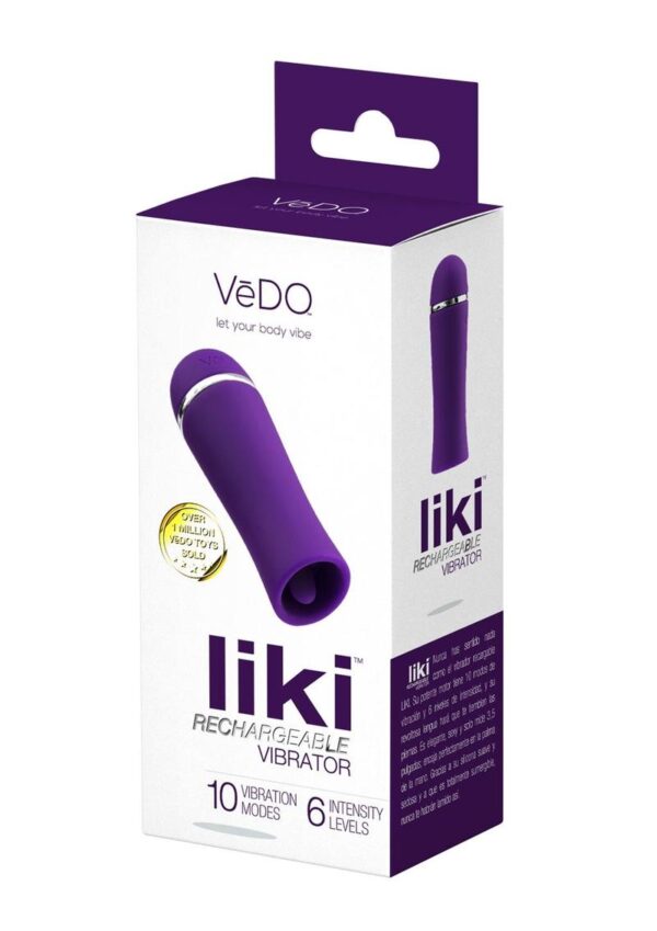 VeDO Liki Rechargeable Silicone Flicker Clitoral Vibrator - Deep Purple