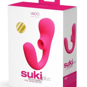 VeDO Suki Plus Rechargeable Silicone Dual Vibrator - Foxy Pink