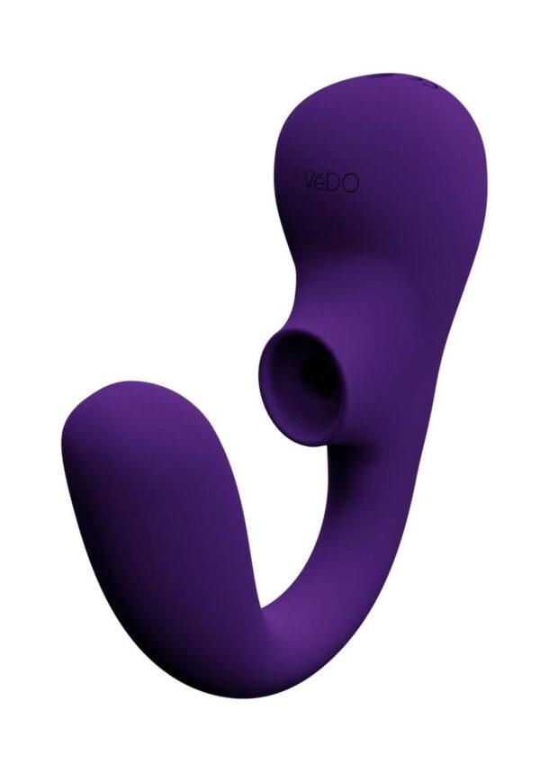 VeDO Suki Plus Rechargeable Silicone Dual Vibrator - Deep Purple - Image 3