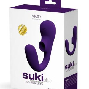 VeDO Suki Plus Rechargeable Silicone Dual Vibrator - Deep Purple