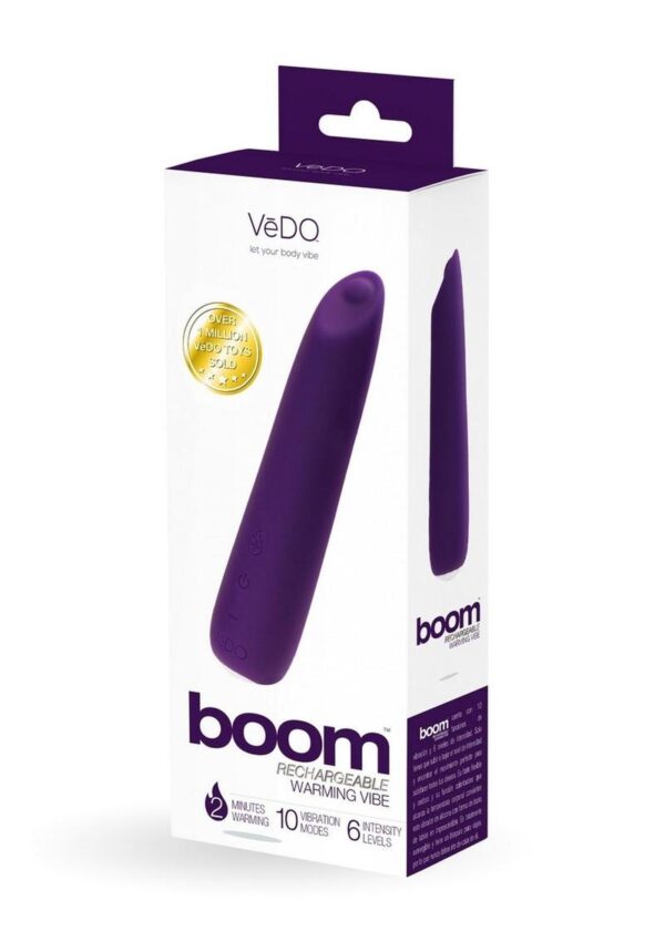 VeDO Boom Rechargeable Silicone Ultra Warming Vibrator - Purple