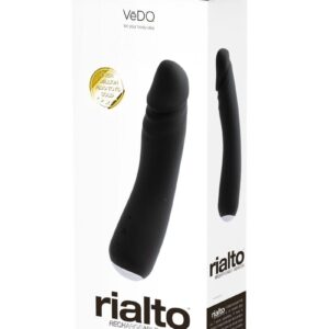 VeDO Rialto Silicone Rechargeable Realistic Vibrator - Black Pearl