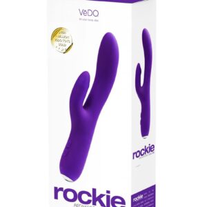 VeDO Rockie Rechargeable Silicone Rabbit Vibrator - Into You Indigo