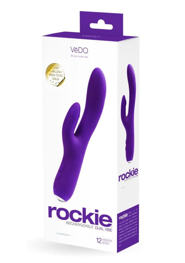VeDO Rockie Rechargeable Silicone Rabbit Vibrator - Into You Indigo