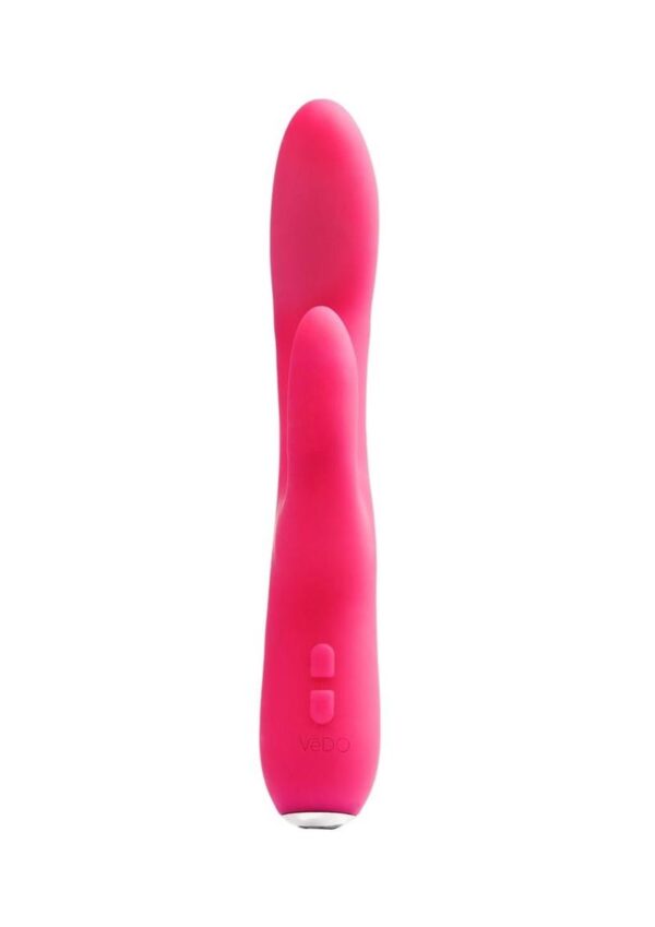 VeDO Rockie Rechargeable Silicone Rabbit Vibrator - Foxy Pink - Image 3