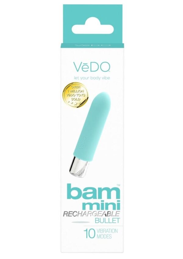VeDO Bam Mini Rechargeable Silicone Bullet Vibrator - Assorted Colors (12 per Display) - Image 2