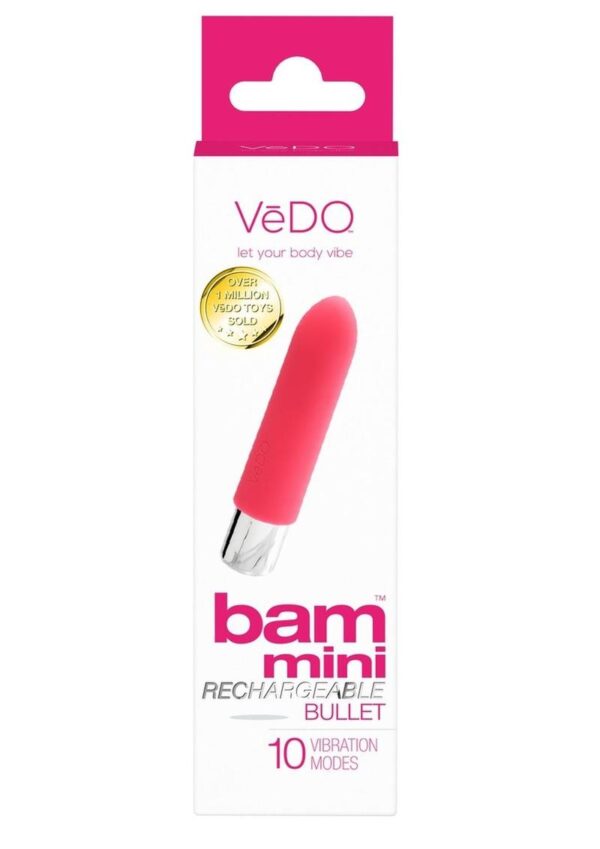 VeDO Bam Mini Rechargeable Silicone Bullet Vibrator - Assorted Colors (12 per Display) - Image 3