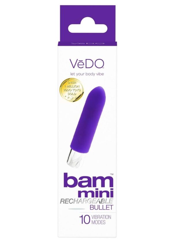 VeDO Bam Mini Rechargeable Silicone Bullet Vibrator - Assorted Colors (12 per Display) - Image 4
