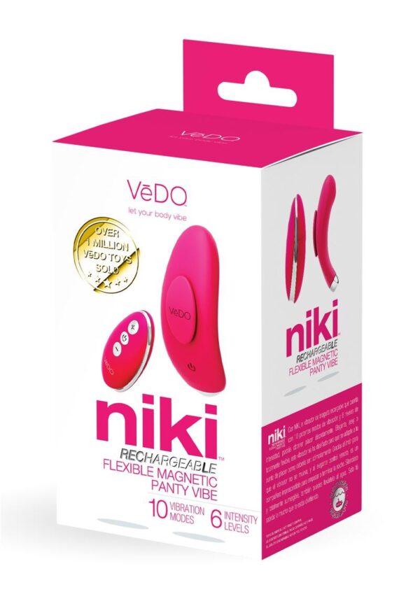 VeDO Niki Rechargeable Silicone Panty Vibe - Foxy Pink
