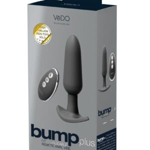 VeDO Bump Plus Rechargeable Silicone Anal Vibrator with Remote Control - Just Black
