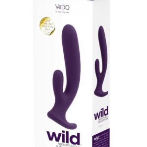 VeDO Wild Rechargeable Silicone Rabbit Vibrator - Purple