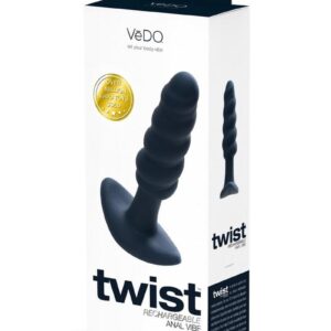 VeDO Twist Rechargeable Silicone Anal Plug - Black