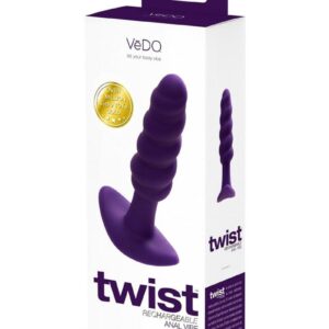 VeDO Twist Rechargeable Silicone Anal Plug - Perfectly Purple
