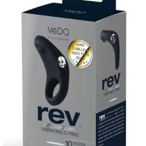 VeDo Rev Silicone Rechargeable Vibrating Cock Ring - Black