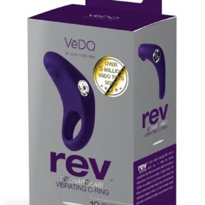 VeDo Rev Silicone Rechargeable Vibrating Cock Ring - Purple
