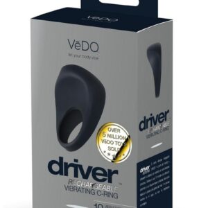 VeDo Driver Silicone Rechargeable Vibrating Cock Ring - Black