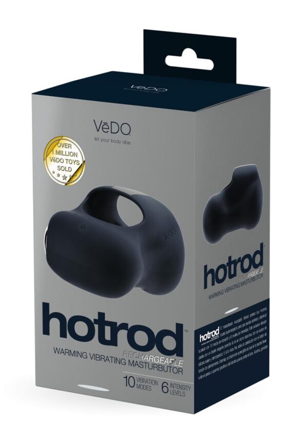 VeDO Hotrod Silicone Rechargeable Warming Masturbator - Just Black