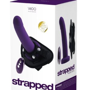 VeDO Strapped Silicone Rechargeable Vibrating Strap-On with Remote Control - Deep Purple