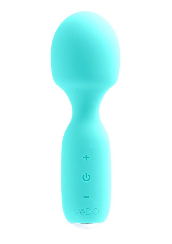 VeDO Wini Silicone Rechargeable Mini Wand Massager - Tease Me Turquoise - Image 2