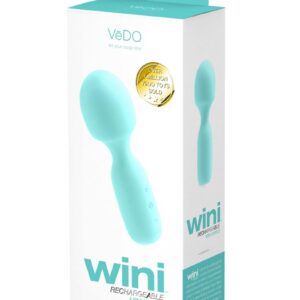 VeDO Wini Silicone Rechargeable Mini Wand Massager - Tease Me Turquoise