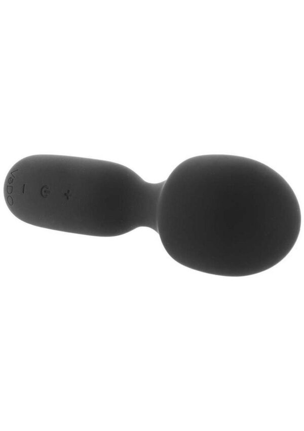 VeDO Wini Silicone Rechargeable Mini Wand Massager - Just Black - Image 3