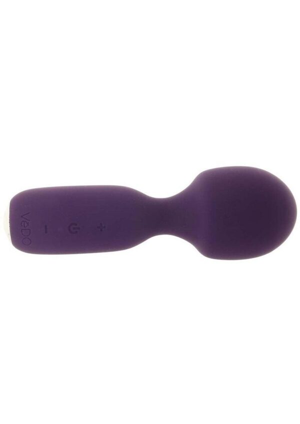 VeDO Wini Silicone Rechargeable Mini Wand Massager - Deep Purple - Image 3