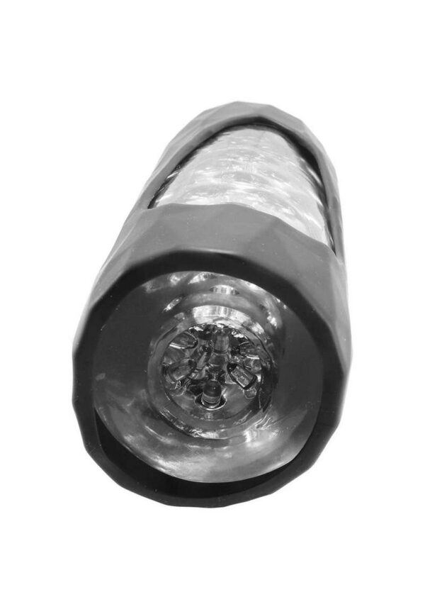 VeDO Hummer 2.0 Silicone Rechargeable Vibrating Stroker - Crystal Clear/Black Pearl - Image 3