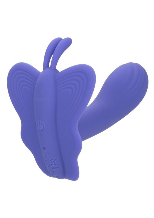 CalExotics Connect Venus Butterfly Rechargeable Silicone App Compatible Stimulator with Remote Control - Purple - Image 3