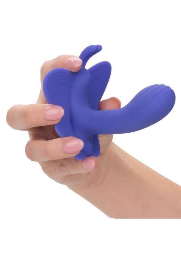 CalExotics Connect Venus Butterfly Rechargeable Silicone App Compatible Stimulator with Remote Control - Purple - Image 4