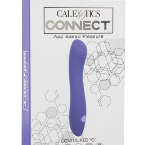 CalExotics Connect Contoured G Rechargeable Silicone App Compatible G-Spot Vibrator with Remote Control - Purple