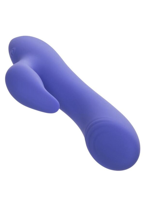 CalExotics Connect App Compatible Dual Stimulator Rechargeable Silicone Dual Vibrator with Remote Control - Purple - Image 2