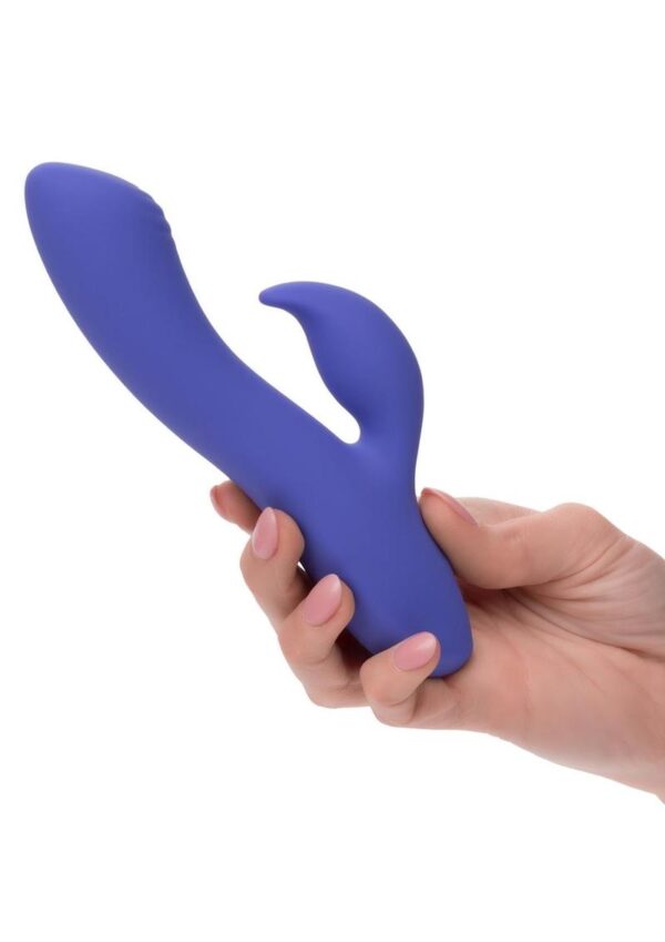 CalExotics Connect App Compatible Dual Stimulator Rechargeable Silicone Dual Vibrator with Remote Control - Purple - Image 4