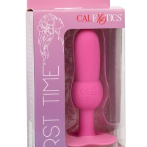 First Time Vibrating Beaded Silicone Rechargeable Probe - Pink