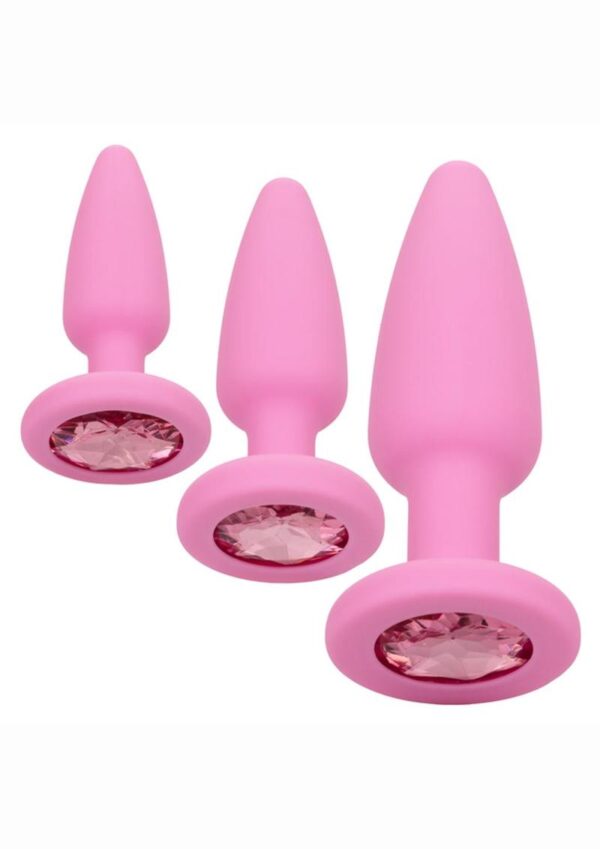 First Time Crystal Booty Kit Silicone Probes (3 piece) - Pink - Image 2