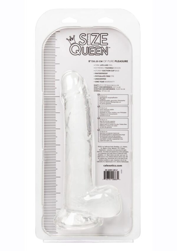 Size Queen Dildo 8in - Clear - Image 4