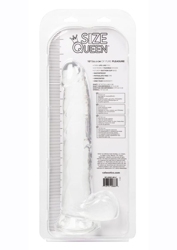 Size Queen Dildo 10in - Clear - Image 4