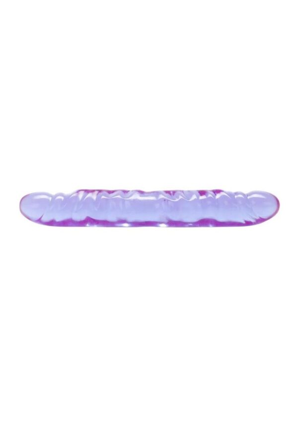 Reflective Gel Veined Double Dildo 12in - Purple - Image 3