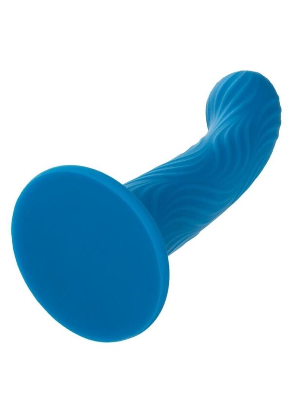 Wave Rider Ripple Silicone Anal Plug - Blue - Image 3