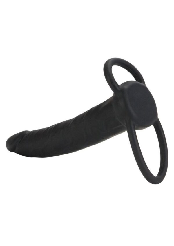Silicone Double Rider Dildo Cock Ring - Black - Image 4