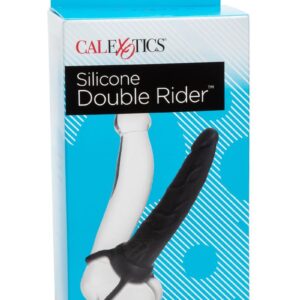 Silicone Double Rider Dildo Cock Ring - Black