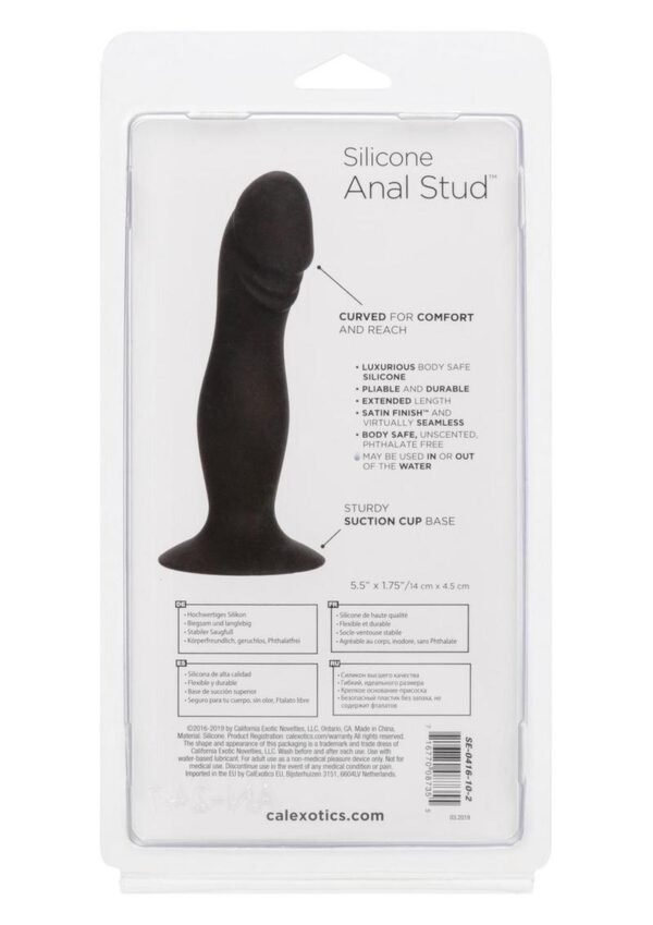 Anal Stud Silicone Probe 5.5in - Black - Image 4