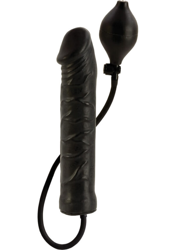 Inflatable Stud Dildo 9.5in - Black - Image 2