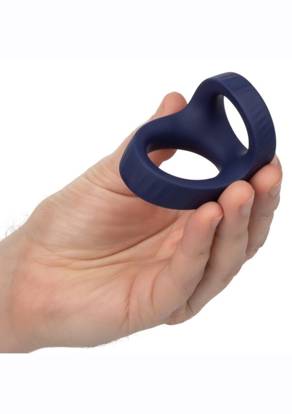 Viceroy Max Dual Ring Silicone Cock Ring - Blue - Image 3
