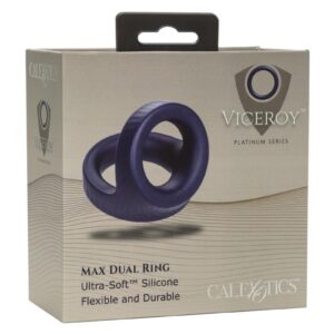 Viceroy Max Dual Ring Silicone Cock Ring - Blue
